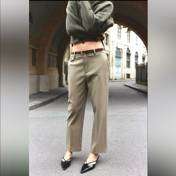 New ZARA Straight Leg Pants - Picture 1 of 7